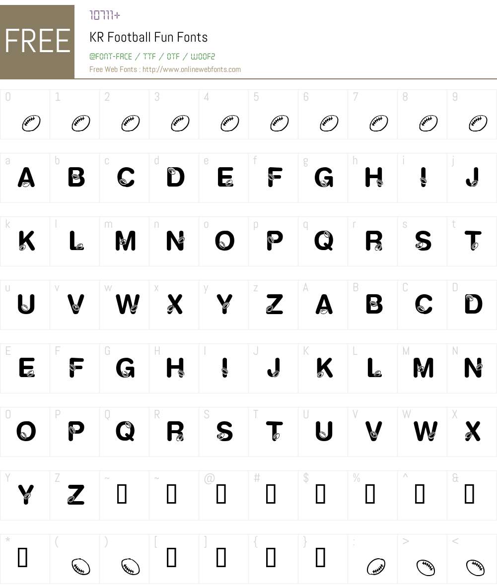 KR Football Fun Font Screenshots