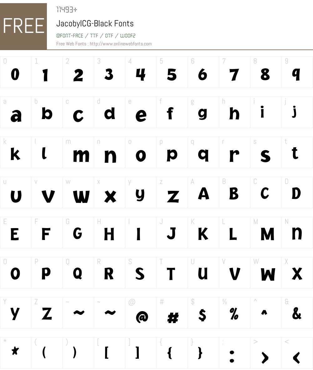 JacobyICG Font Screenshots