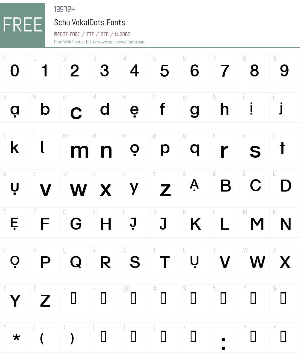 SchulVokalDots Font Screenshots