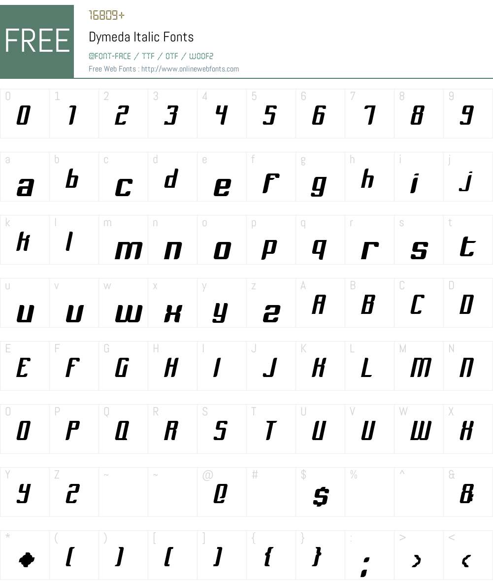 Dymeda Font Screenshots