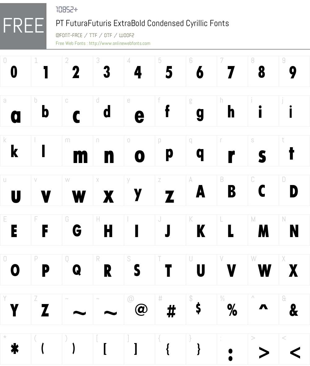 FuturaFuturisXCondC Font Screenshots