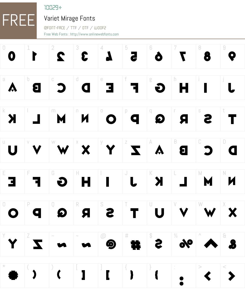 Variet Mirage Font Screenshots