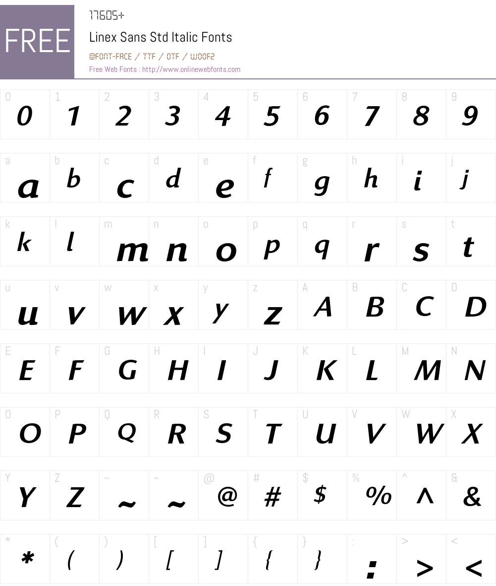 Linex Sans Std Font Screenshots