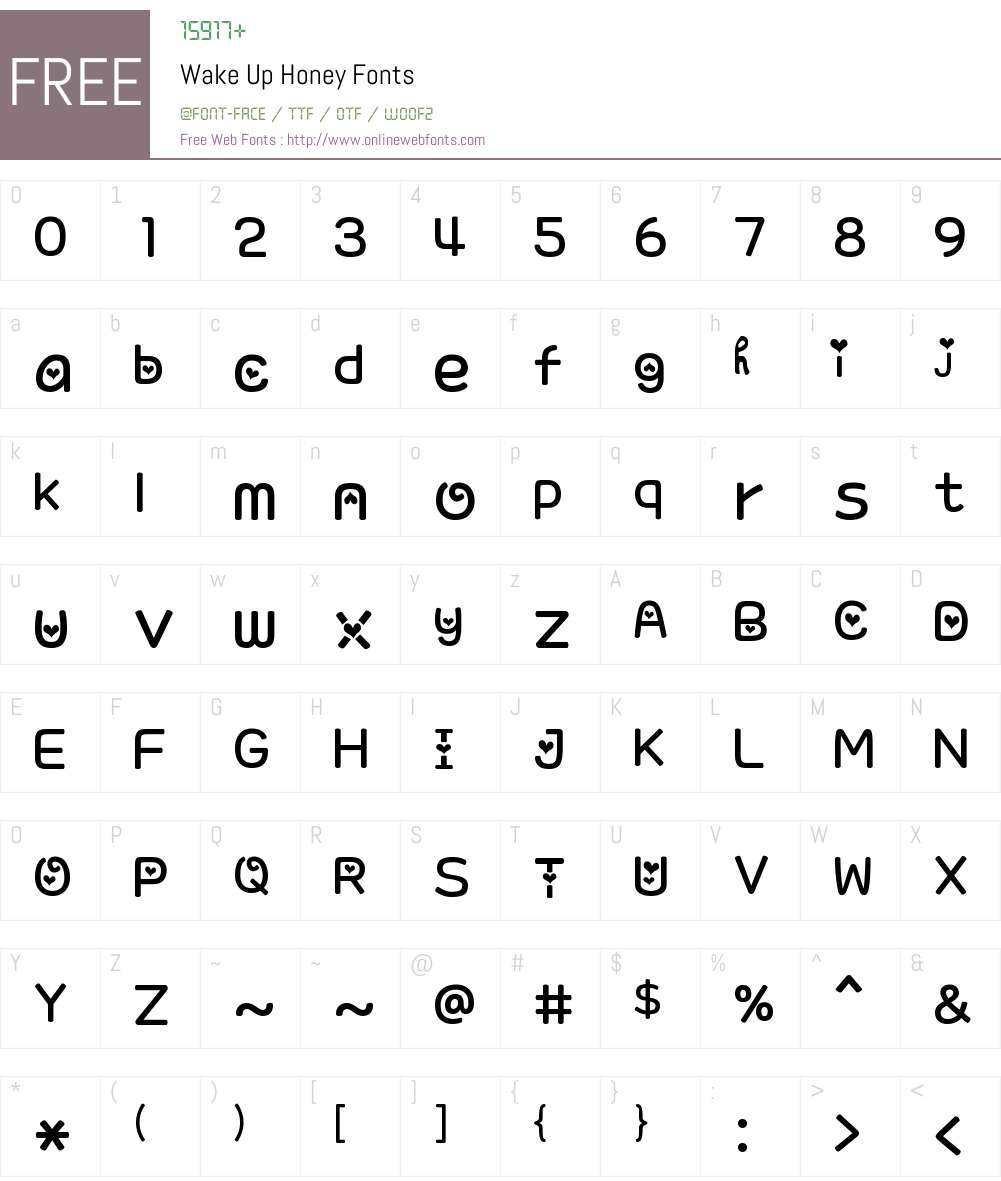 Wake Up Honey Font Screenshots