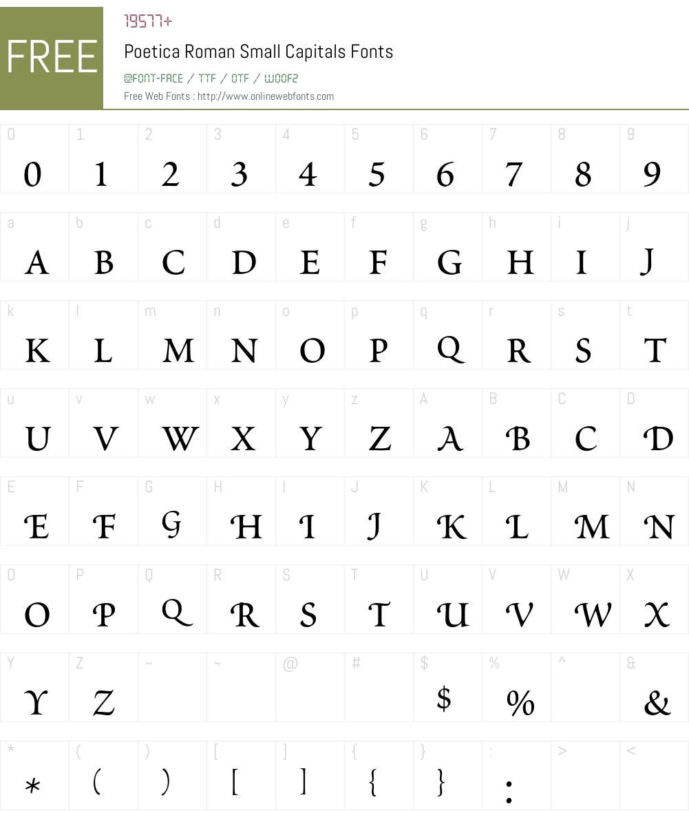 Poetica Font Screenshots