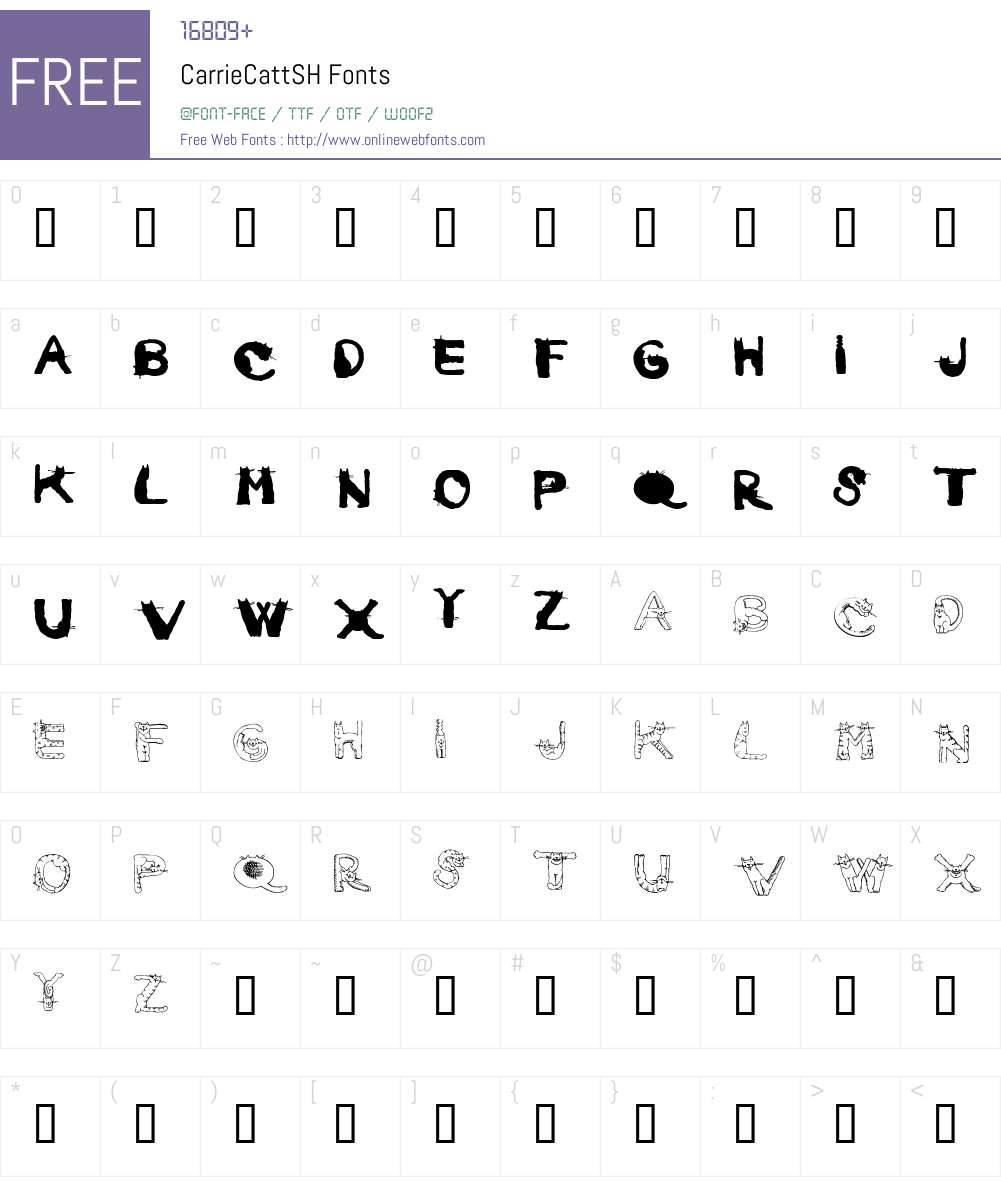 CarrieCattSH Font Screenshots