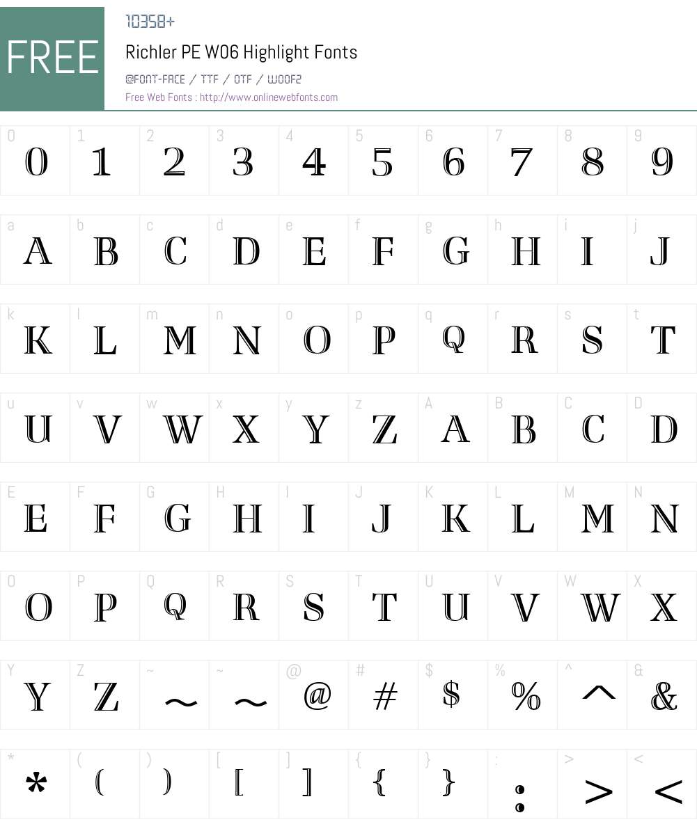RichlerPEW06-Highlight Font Screenshots