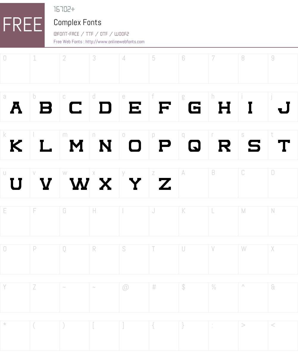 Complex Font Screenshots