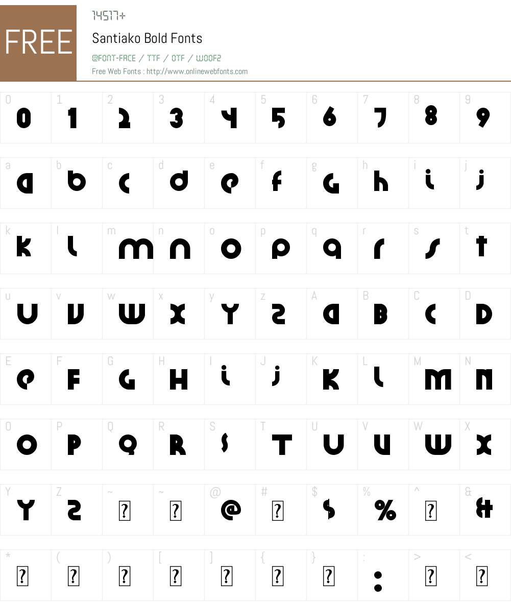 Santiako Font Screenshots