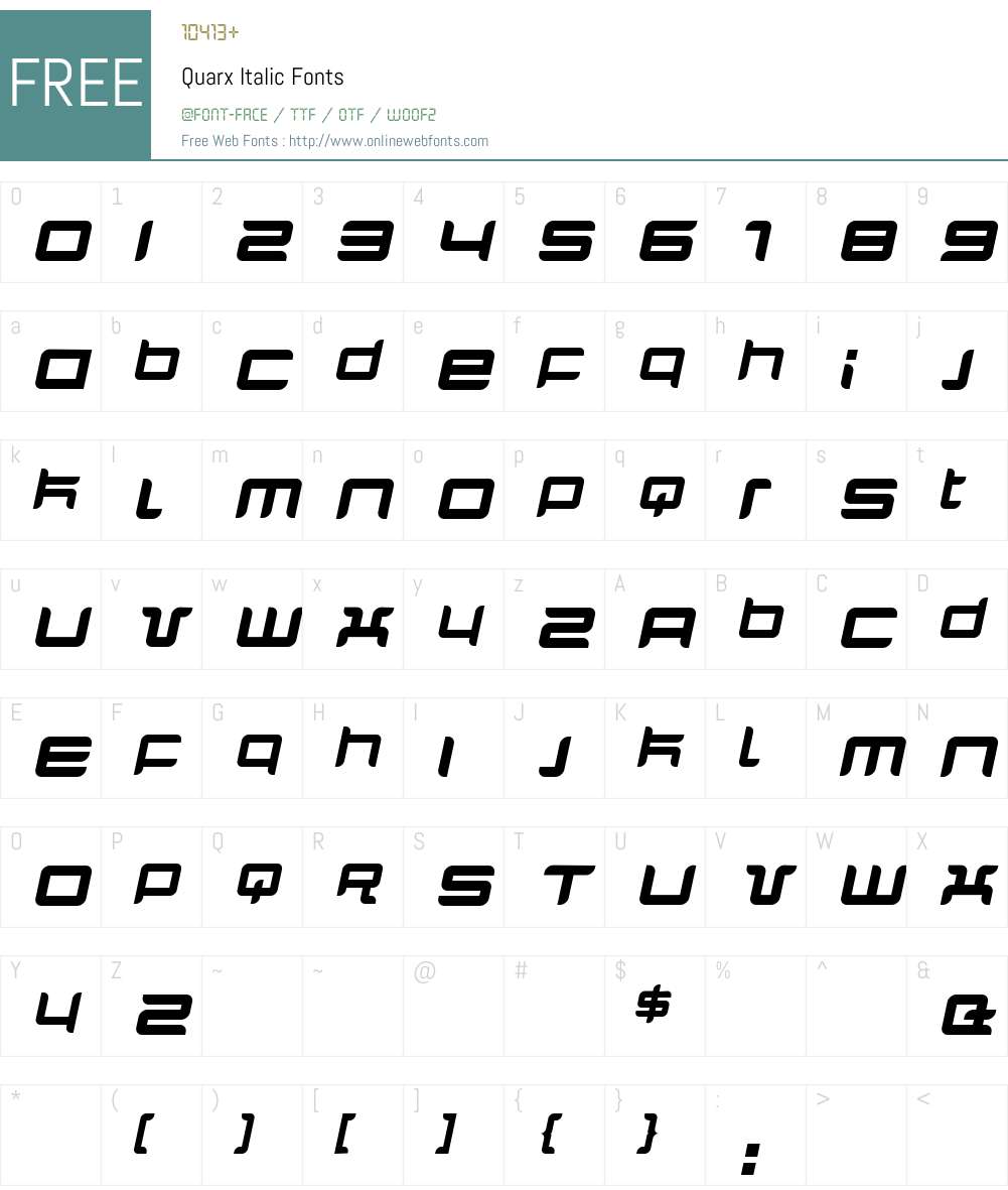 Quarx Font Screenshots