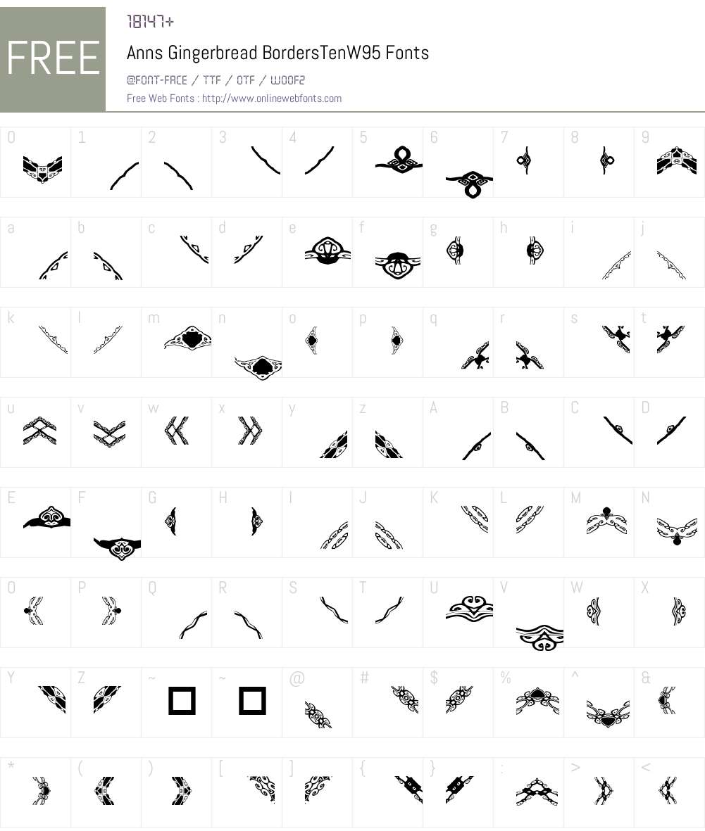 Ann's Gingerbread Borders Ten Font Screenshots