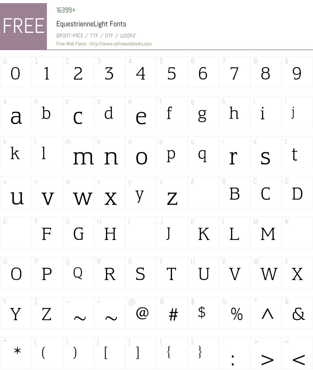 EquestrienneLight Font Screenshots