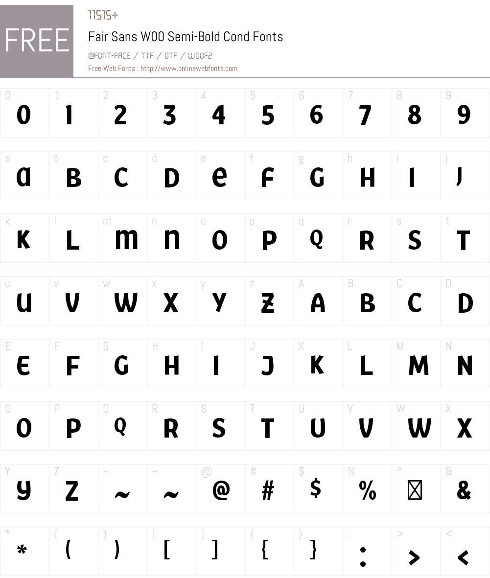 FairSansW00-Semi-BoldCond Font Screenshots