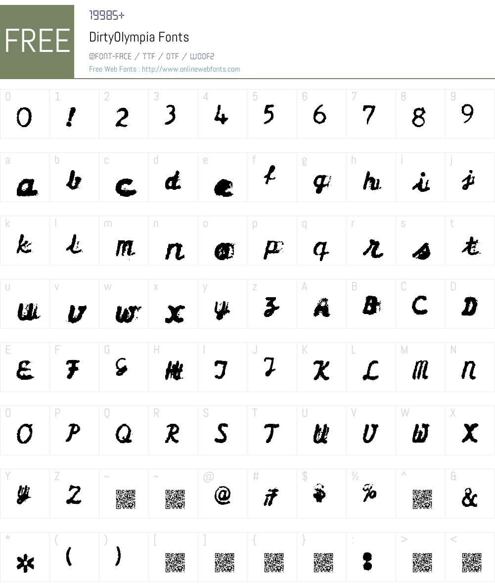 DirtyOlympia Font Screenshots