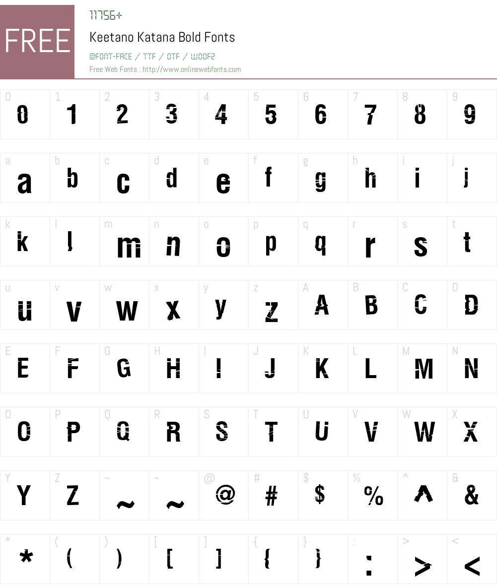 Keetano Katana Font Screenshots
