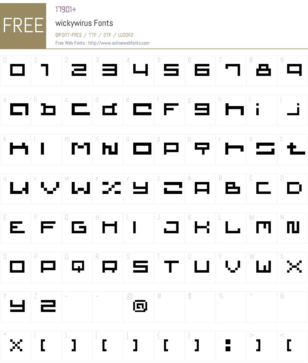 wickywirus Font Screenshots