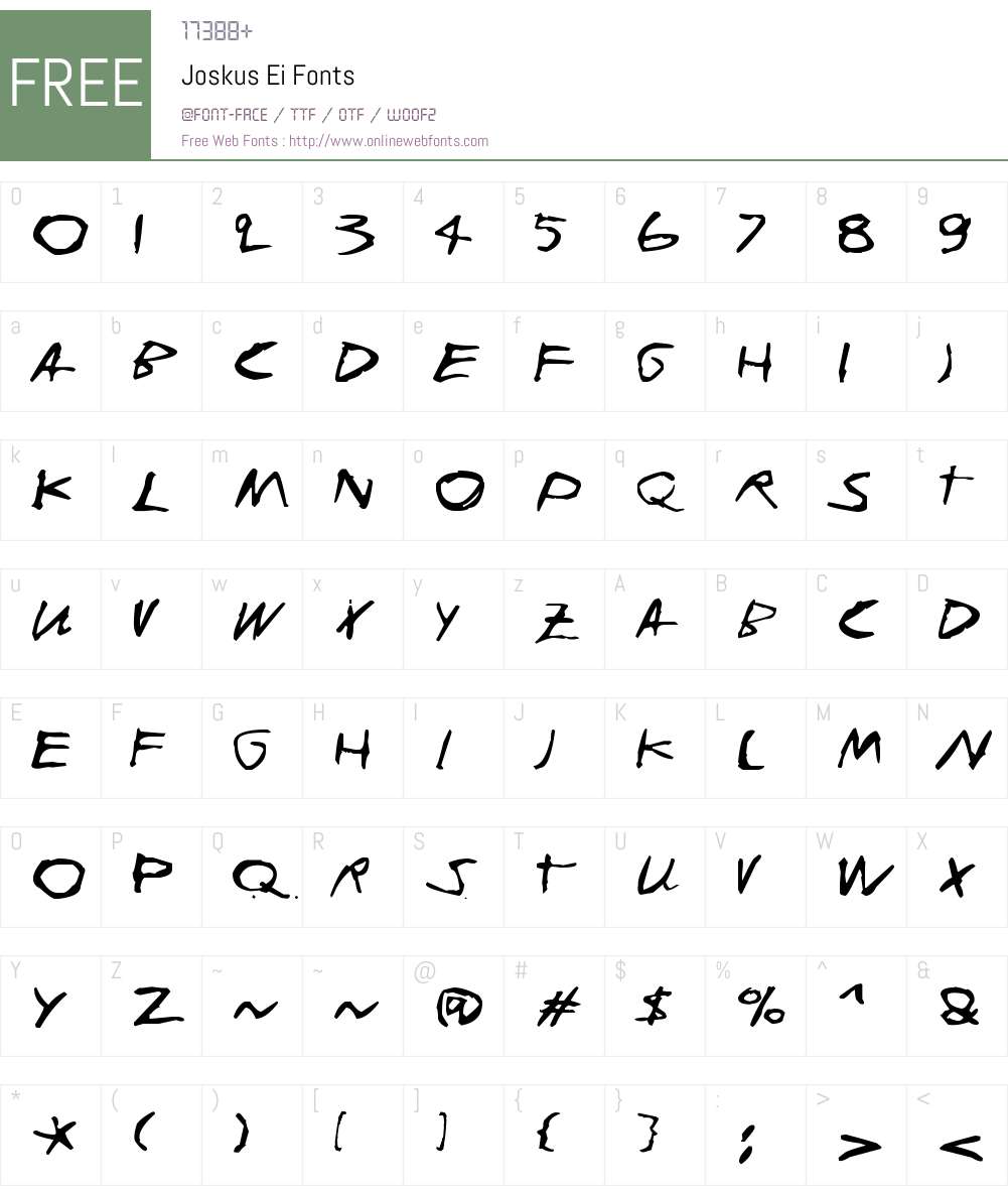 Joskus Ei Font Screenshots