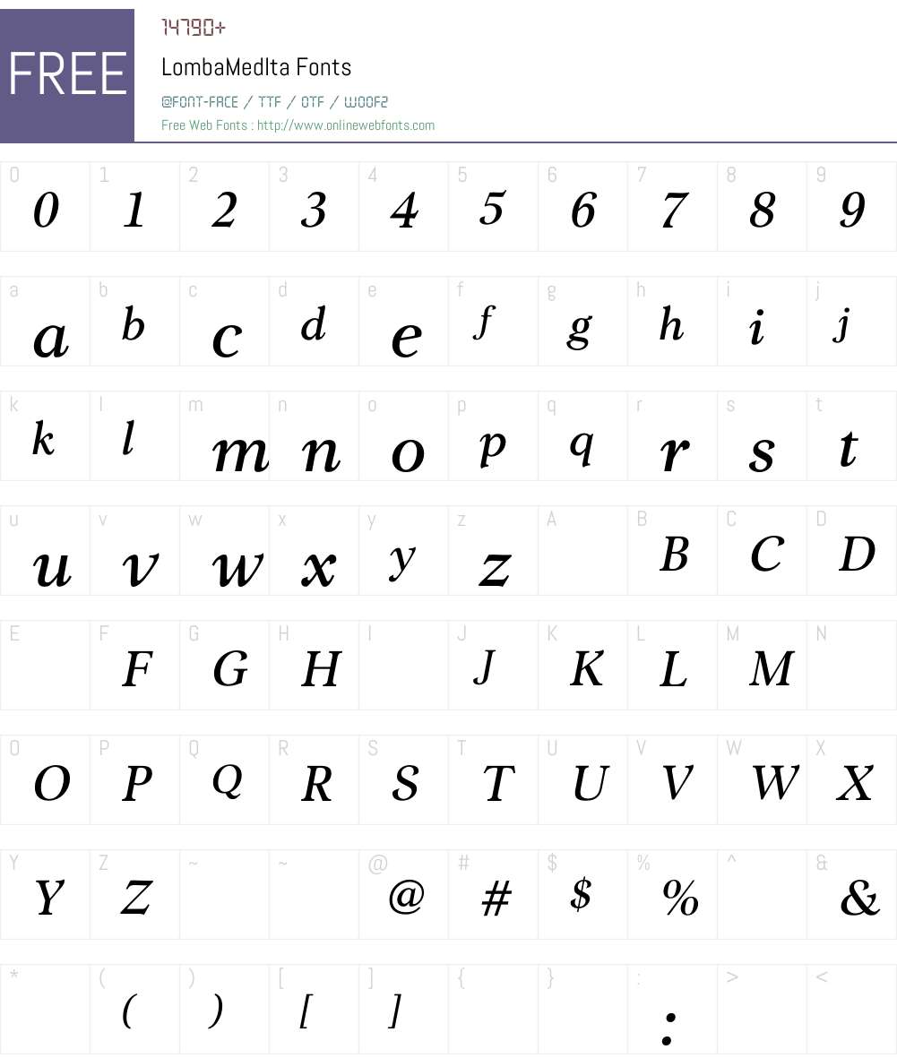 LombaMediumItalic Font Screenshots