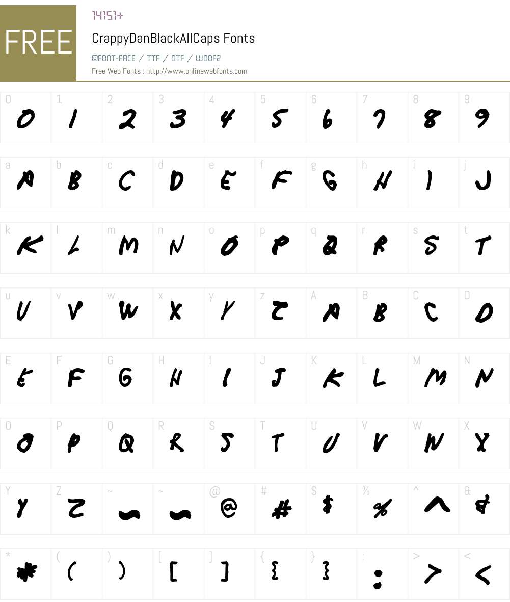 CrappyDanBlackAllCaps Font Screenshots