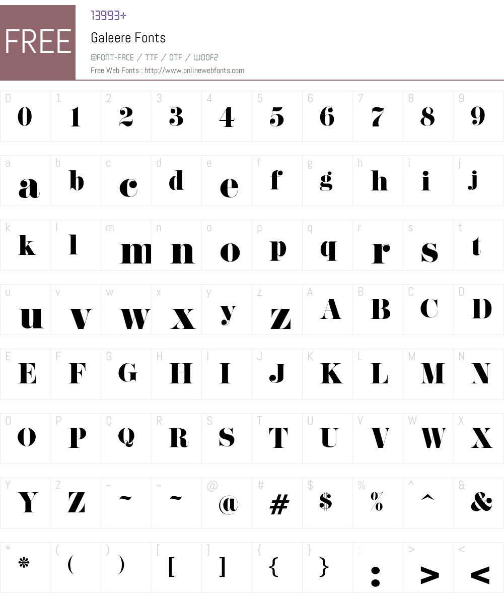Galeere Font Screenshots