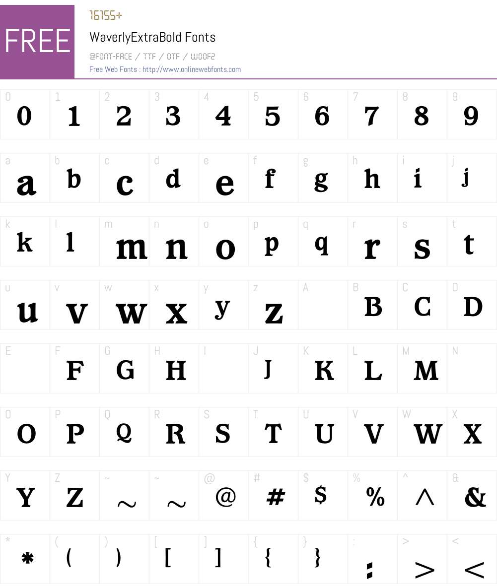 WaverlyExtraBold Font Screenshots
