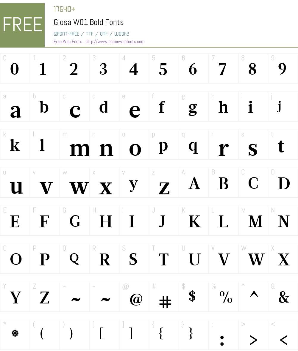 GlosaW01-Bold Font Screenshots
