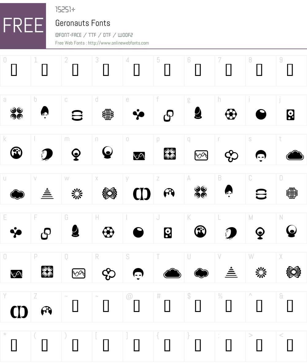 Geronauts Font Screenshots