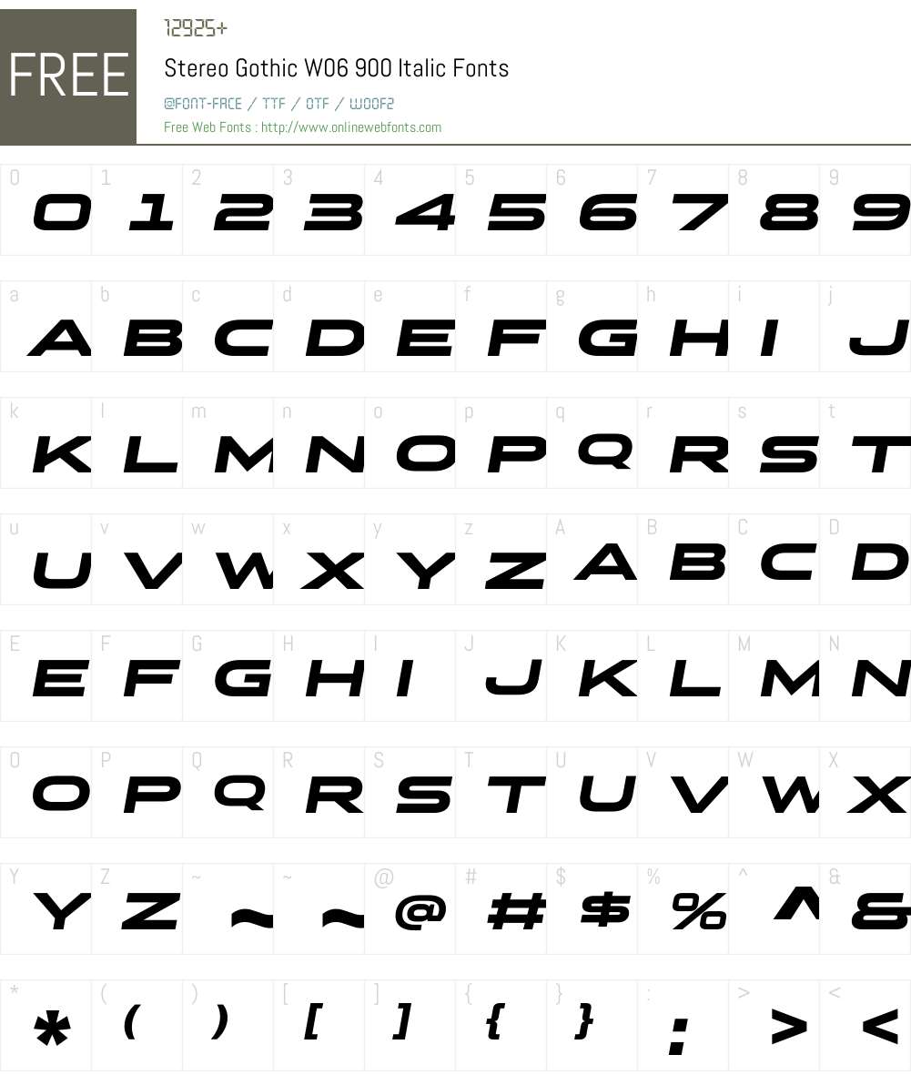 Stereo Gothic Font Screenshots