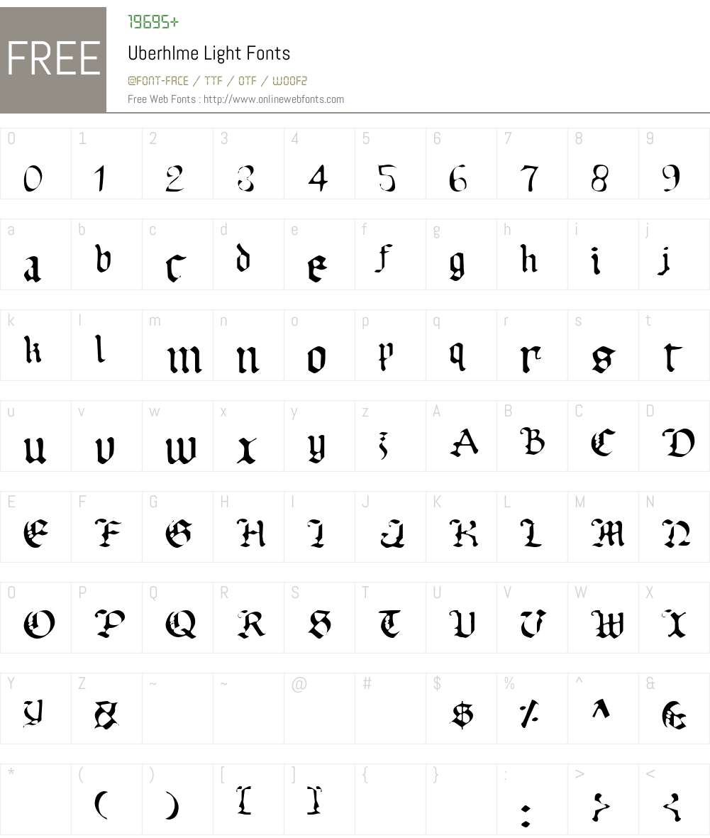 Uberhlme Light Font Screenshots
