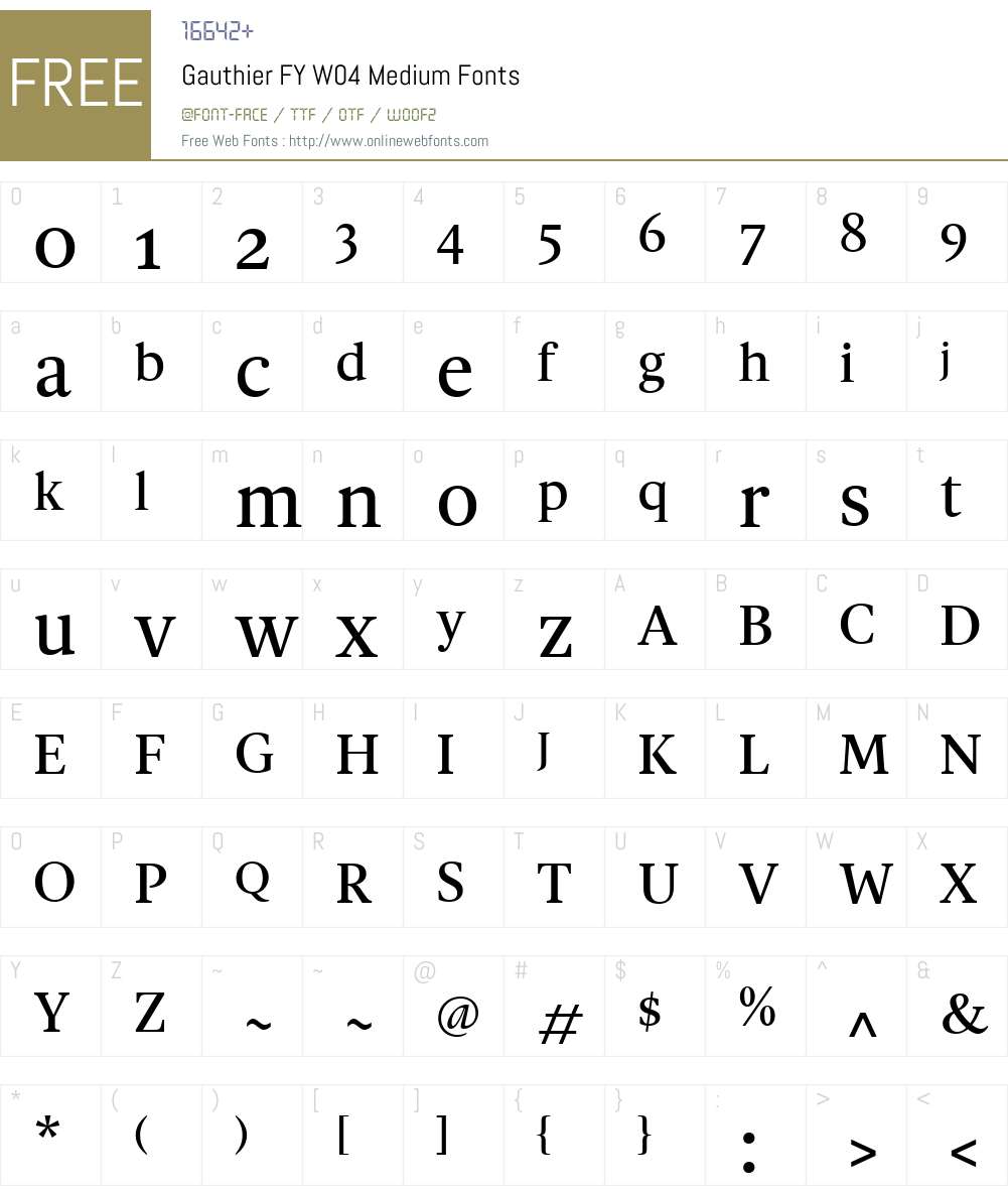 Gauthier FY Font Screenshots