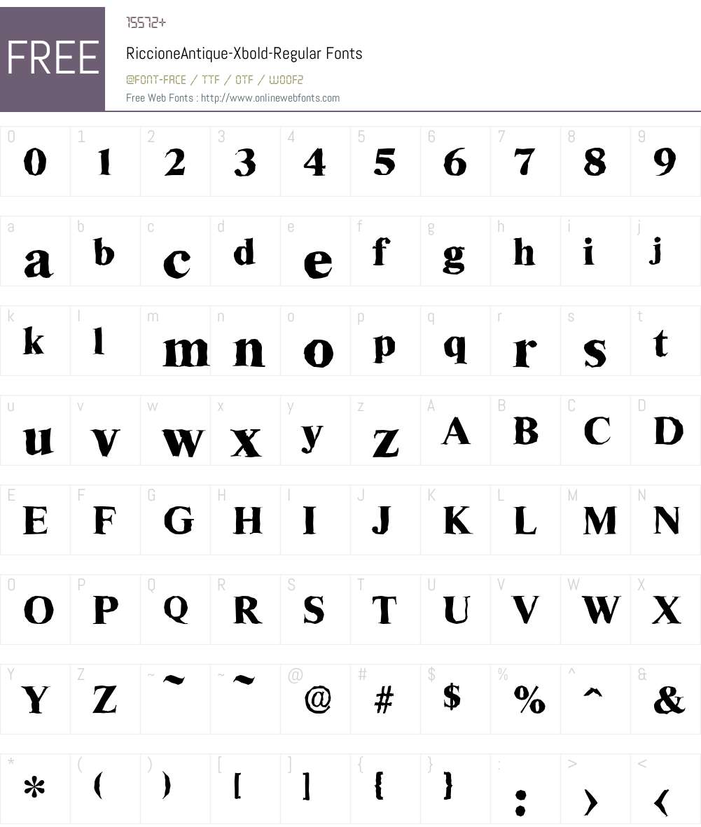 RiccioneAntique-Xbold Font Screenshots
