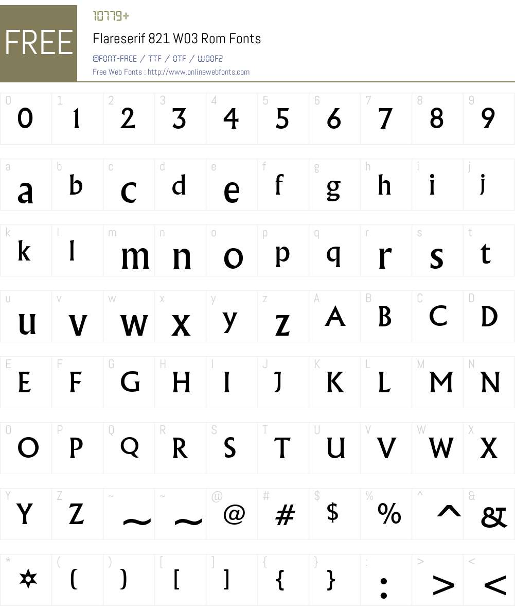 Flareserif 821 Font Screenshots