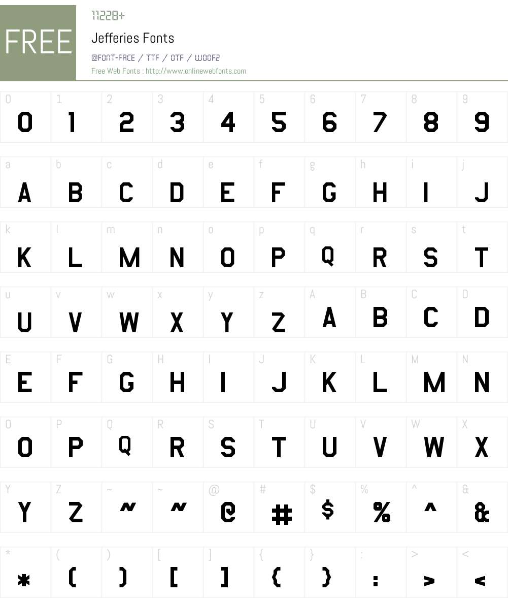 Jefferies Font Screenshots