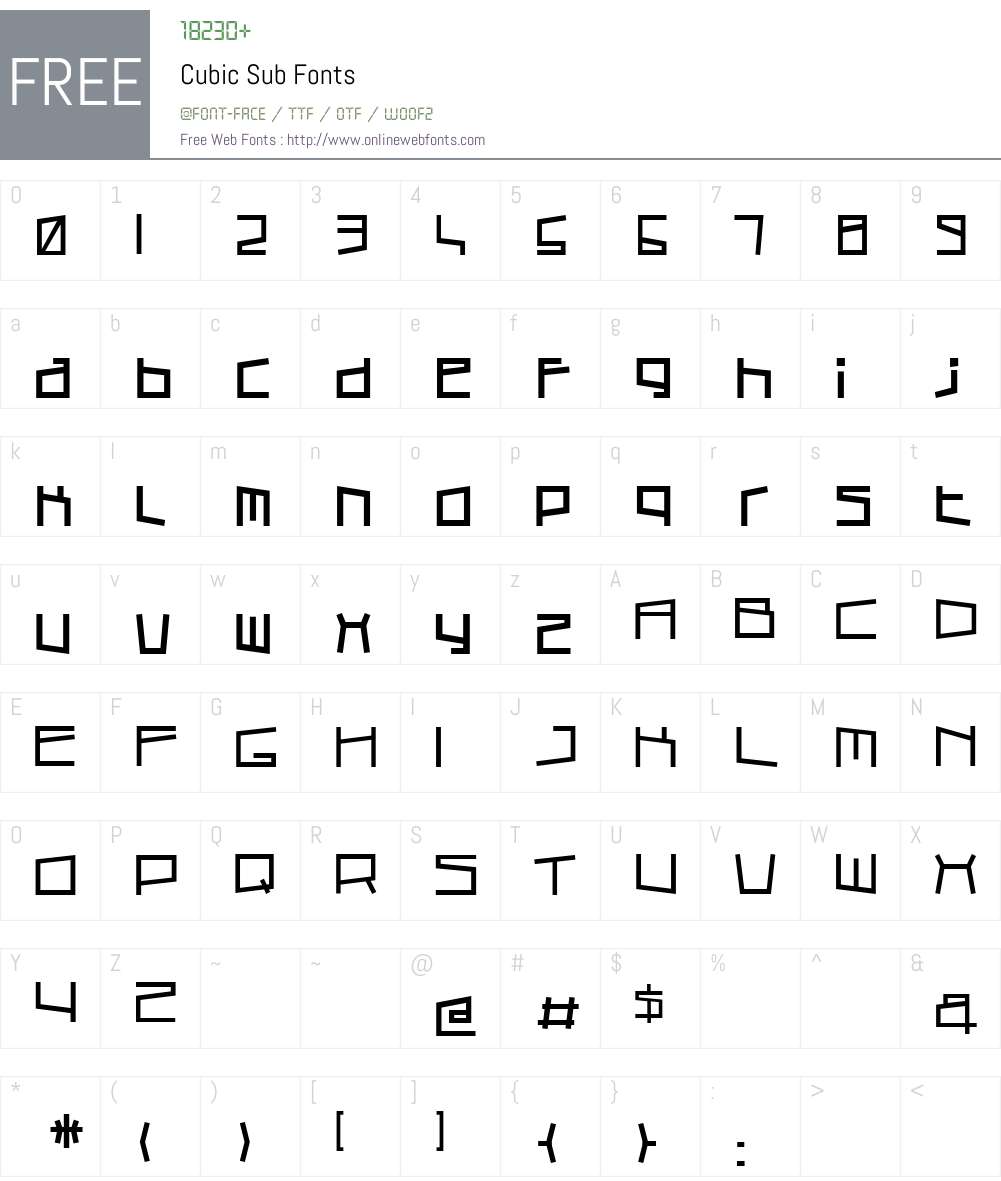 Cubic Sub Font Screenshots
