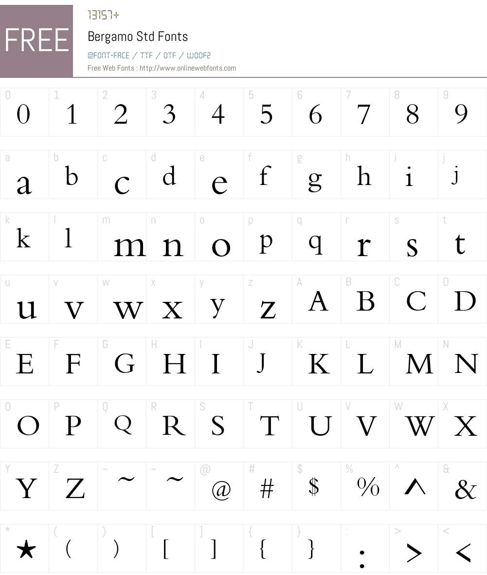 Bergamo Std Font Screenshots