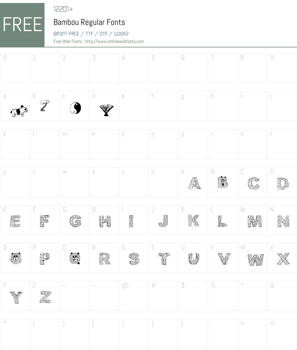 Bambou Font Screenshots