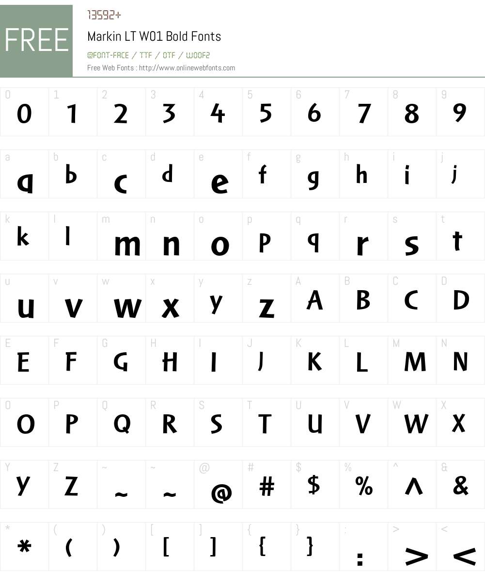 MarkinLTW01-Bold Font Screenshots