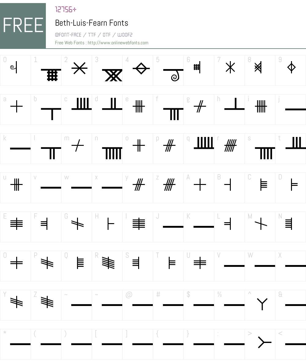 Beth-Luis-Fearn Font Screenshots