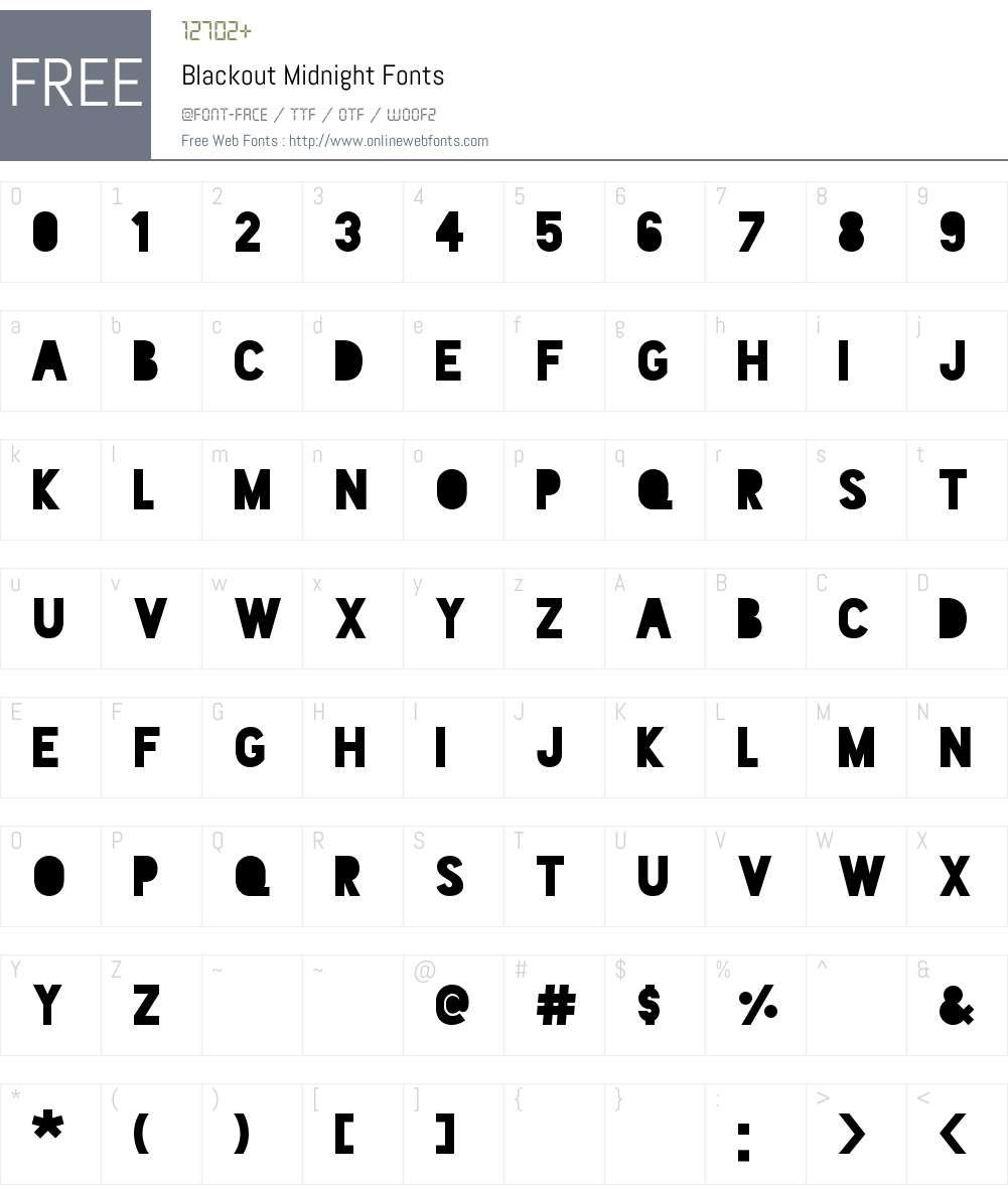 Blackout Font Screenshots