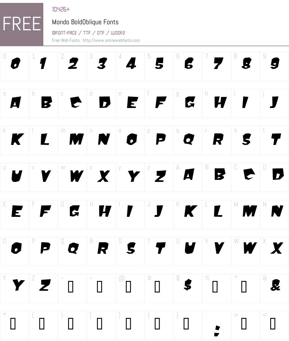 Mondo Font Screenshots