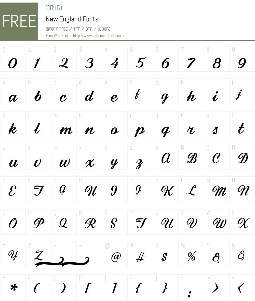 New England Font Screenshots
