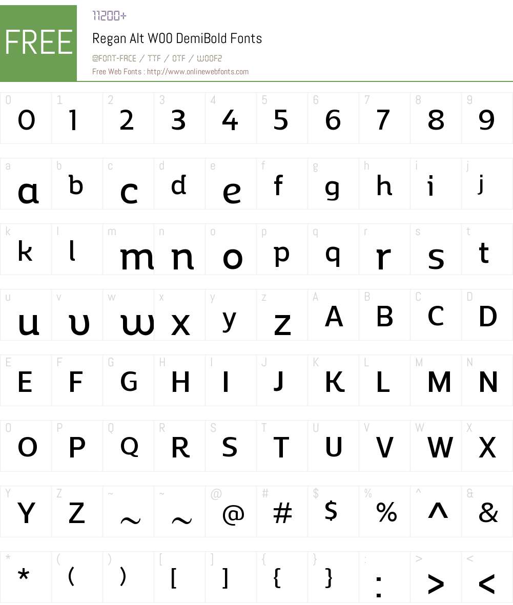 ReganAltW00-DemiBold Font Screenshots