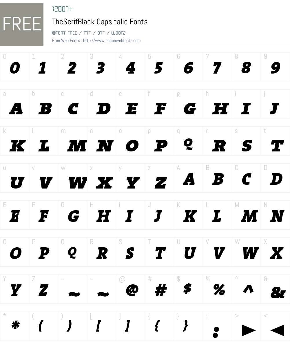 TheSerifBlack Font Screenshots