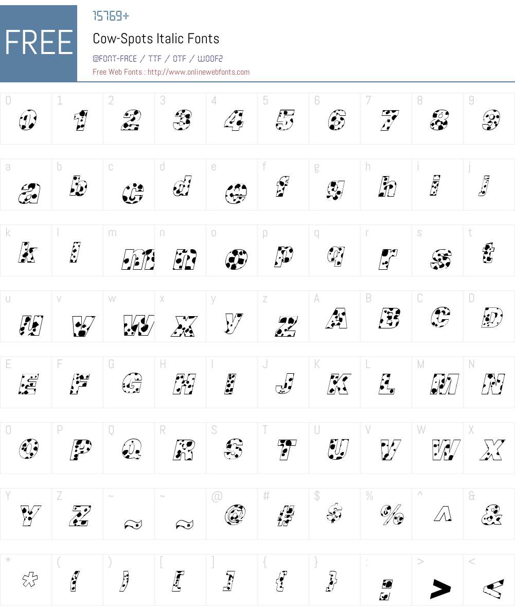 Cow-Spots Font Screenshots