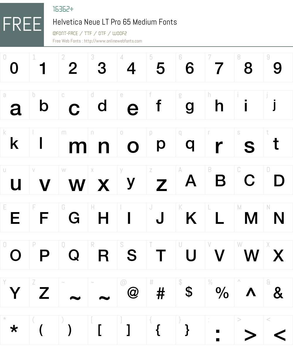 Helvetica Neue LT Pro Font Screenshots