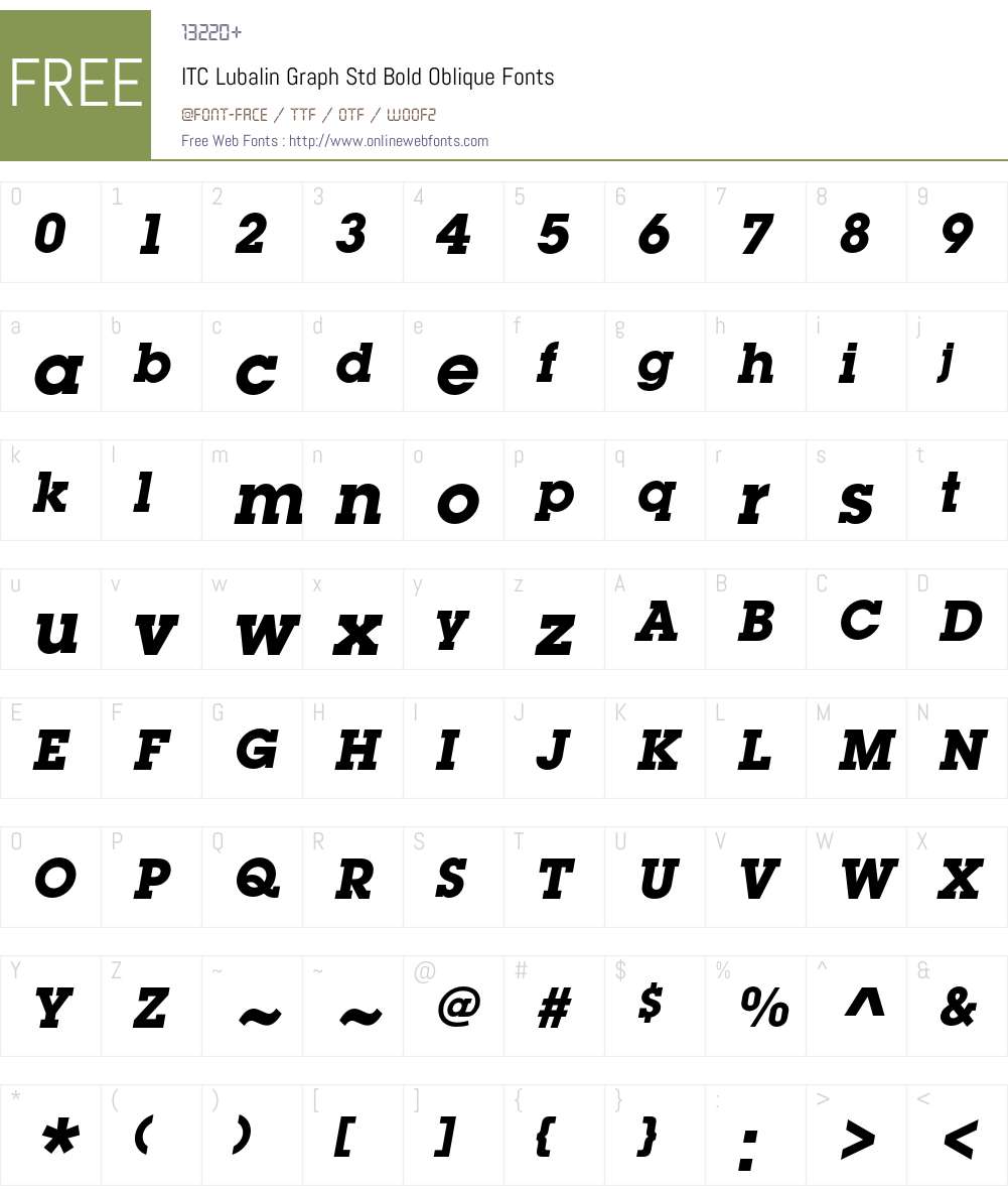 ITC Lubalin Graph Std Font Screenshots