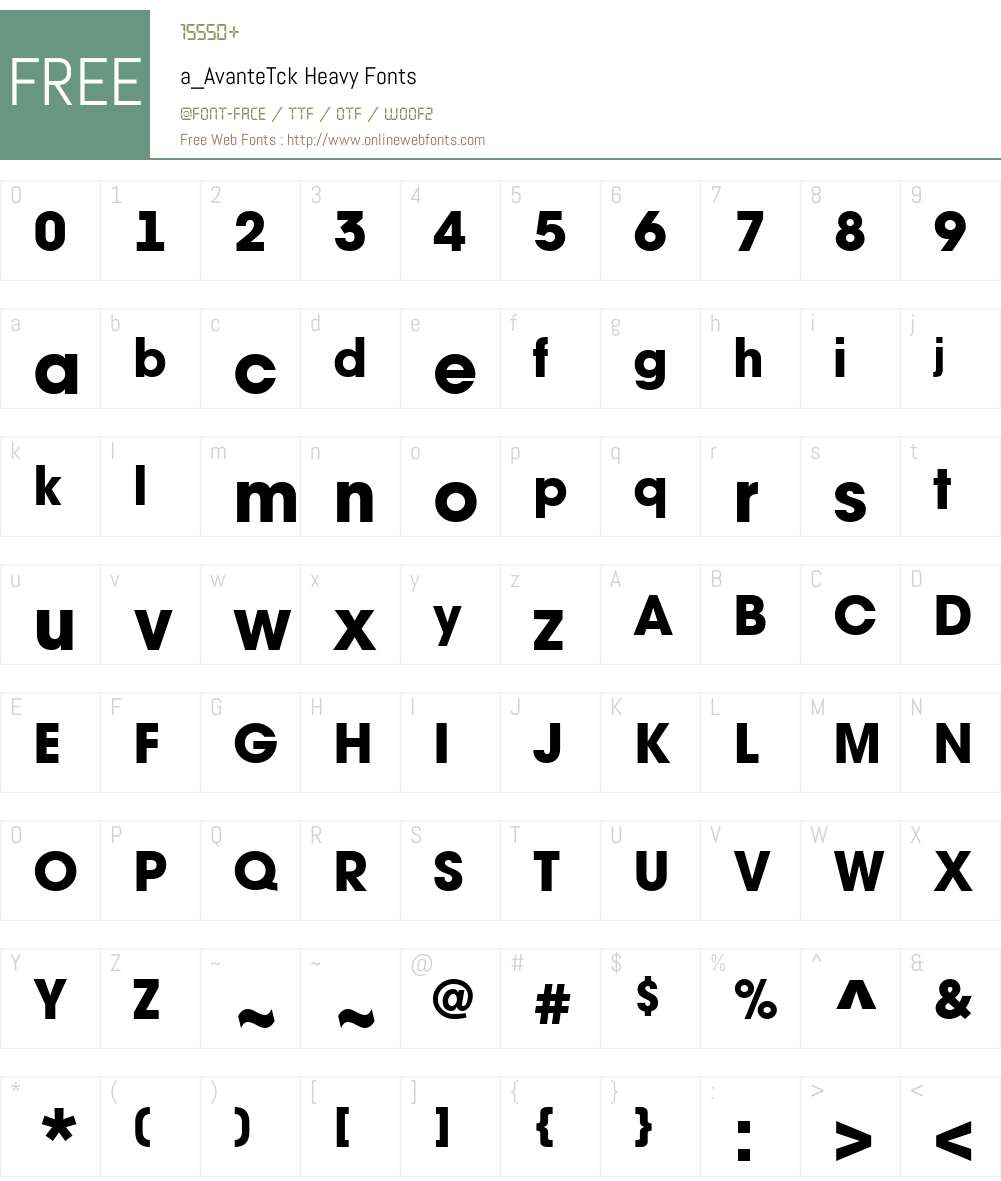 a_AvanteTck Font Screenshots