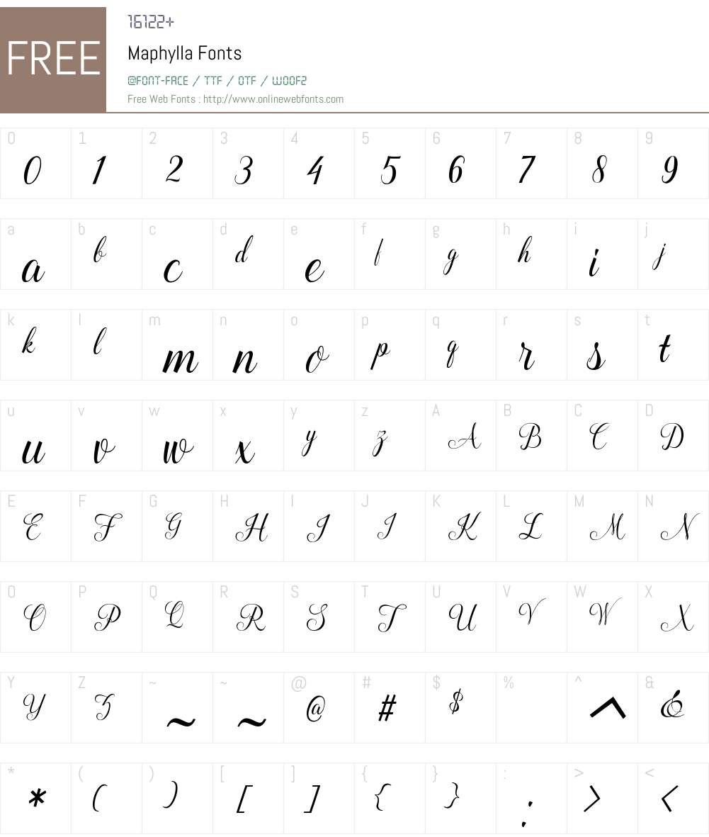 Maphylla Font Screenshots