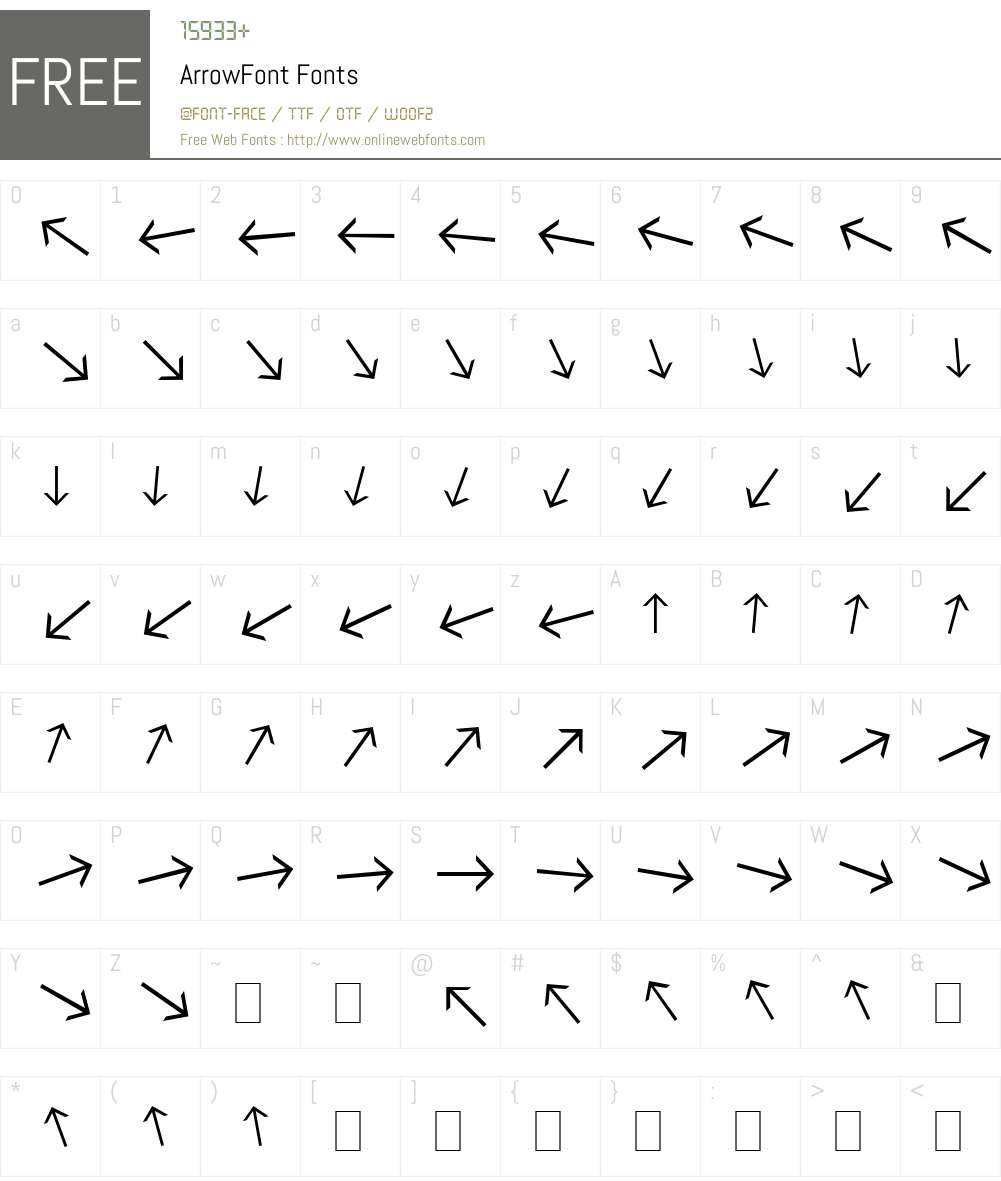 ArrowFont Font Screenshots