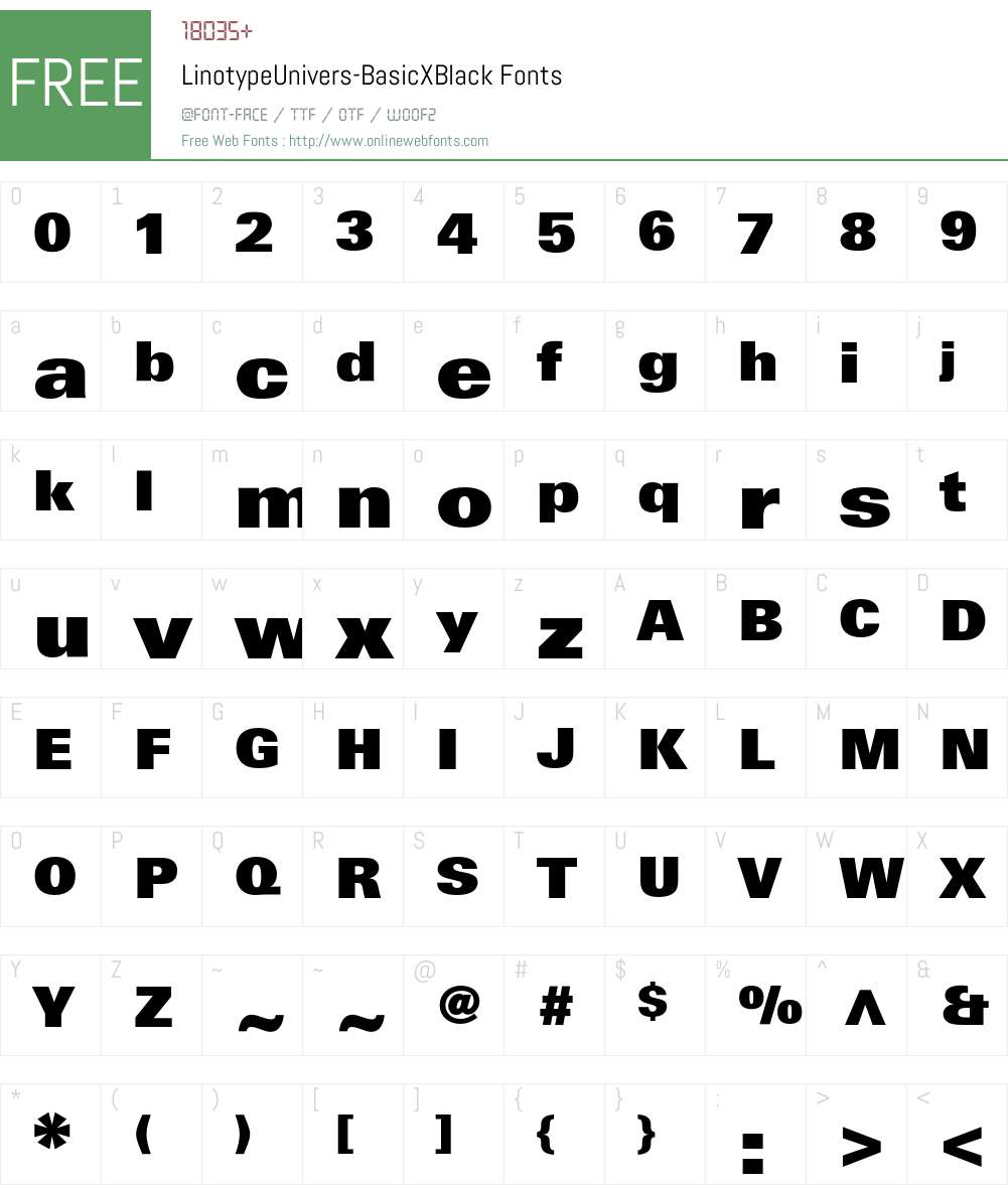 LinotypeUnivers Font Screenshots